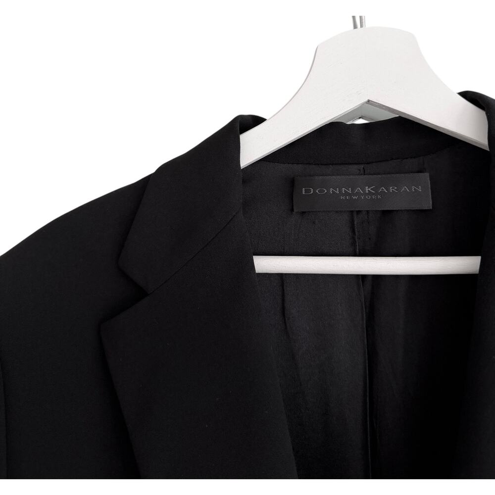 Donna Karan Black Label Wool Longline Blazer Jacket US 14 Italy Quiet Luxury - Picture 4 of 7